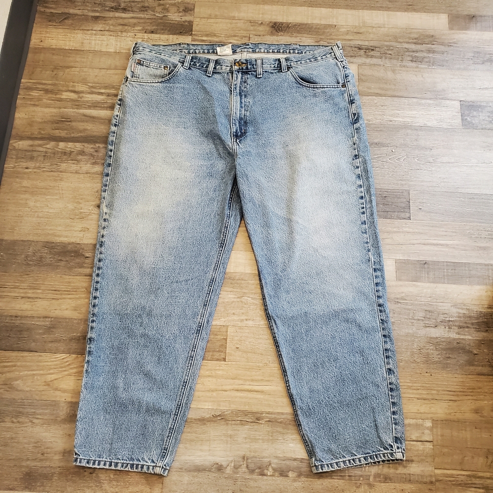 Carhartt Mens Relaxed Fit Denim Blue Jeans 44x29 measured Distressed
